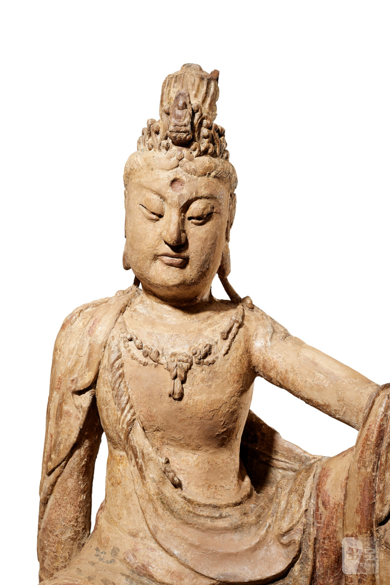 GRANDE STATUE DE GUANYIN EN BOIS POLYCHROME  CHINE, XVIE-XVIIIE SIÈCLE - 图7